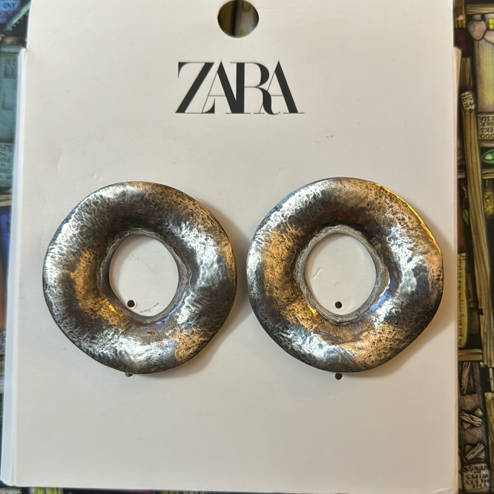 Zara earrings pierced new silver circles